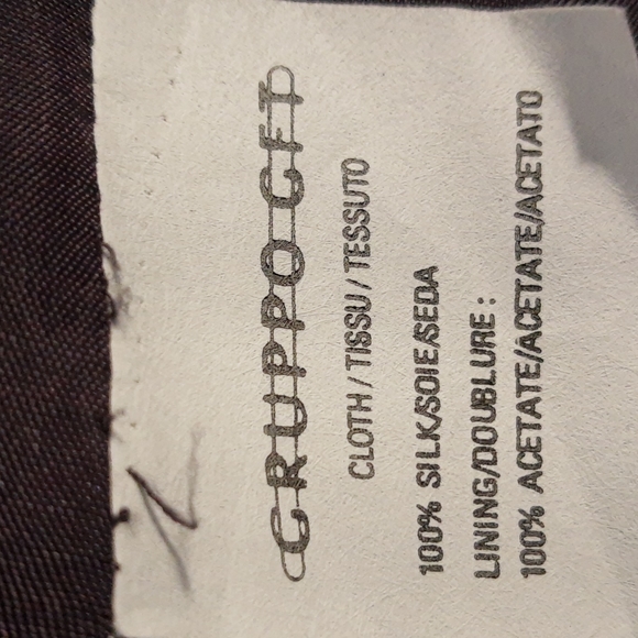 Emanuel Ungaro Zipper Front Navy Blue and Cream Silk Brocade Vest, Size 8 - Picture 7 of 9